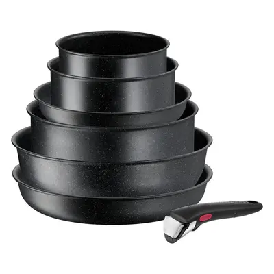 Alumínium edény készlet 7 db-os INGENIO Black stone L3998702 – Tefal