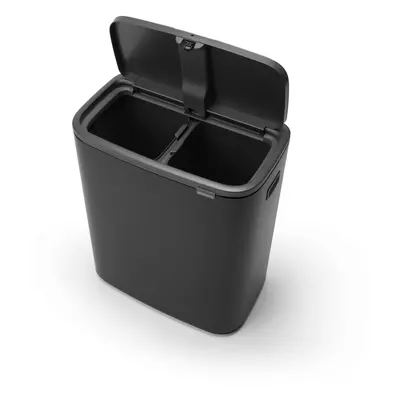 Matt fekete acél érintésre nyíló szelektív szemetes 60 l Bo Touch Bin – Brabantia