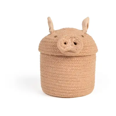 Világos rózsaszín textil játéktároló kosár ø 17x15 cm Mini Peggy the Pig – Lorena Canals