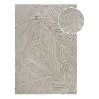 Lino Leaf szürke gyapjú szőnyeg, 160 x 230cm - Flair Rugs