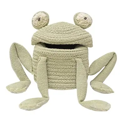 Zöld textil játéktároló kosár ø 15x15 cm Mini Fred the Frog – Lorena Canals