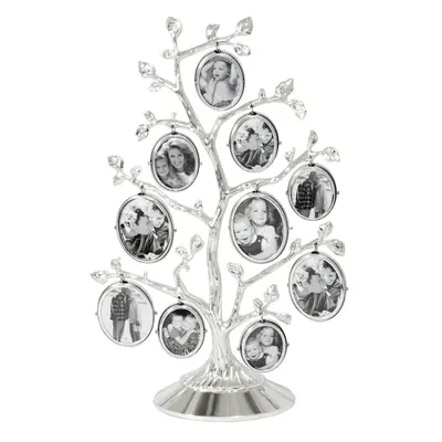 Ezüstszínű fém álló képkeret 27x18 cm Family Tree – Zilverstad