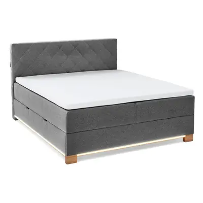 Szürke ágyneműtartós boxspring ágy 180x200 cm Messina – Meise Möbel