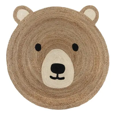 Natúr színű juta gyerek szőnyeg 100x100 cm Bertie Bear – Flair Rugs