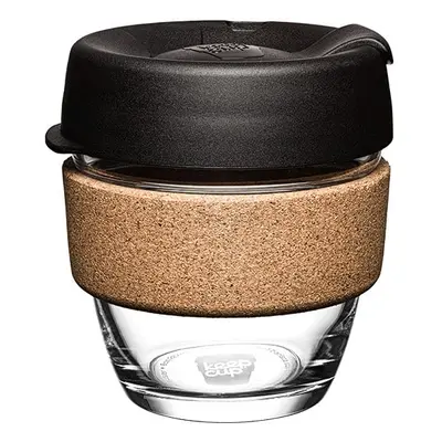 Fekete-barna utazóbögre 227 ml Brew Cork Black S – KeepCup