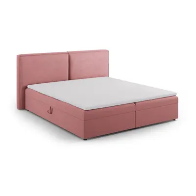 Rózsaszín ágyneműtartós boxspring ágy 160x200 cm Arendal – Cosmopolitan Design