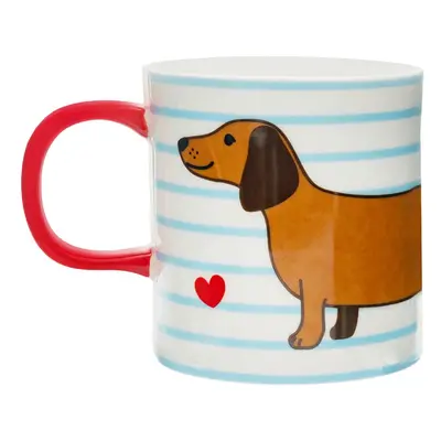 Kék-barna porcelán bögre 300 ml Sausage Dog – Sass & Belle