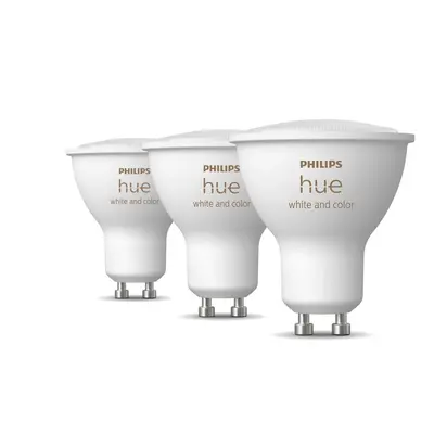 LED okos izzó szett 3 db-os GU10, 6 W White and color ambiance – Philips Hue