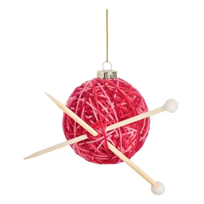 Üveg karácsonyfadísz Knitting Ball – Sass & Belle