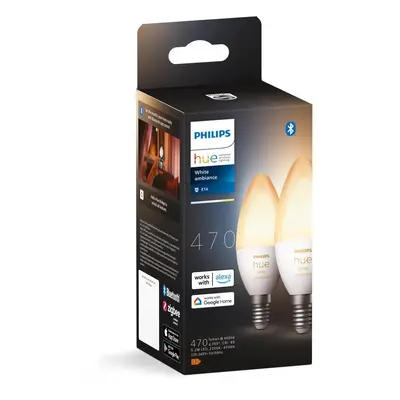 LED okos izzó szett 2 db-os E14, 5 W White ambiance – Philips Hue