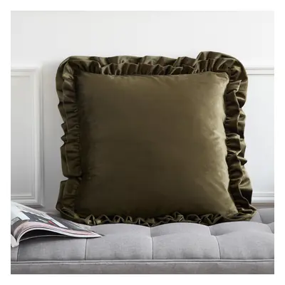 Bársony díszpárna 43x43 cm Velvet Double Frill – Catherine Lansfield