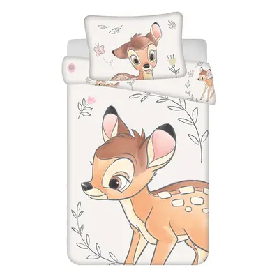 Pamut gyerek ágyneműhuzat babaágyhoz 100x135 cm Bambi "Beige" – Jerry Fabrics