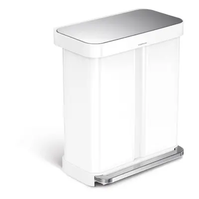 Fehér acél pedálos szemetes 58 l – simplehuman