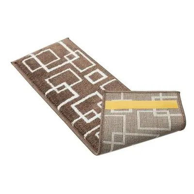 Barna lépcsőszőnyeg szett 13 db-os 22x73 cm Geometric – Mila Home