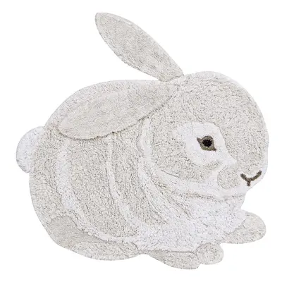 Világosszürke mosható kézi szövésű pamut gyerek szőnyeg 130x135 cm Bunny – Lorena Canals