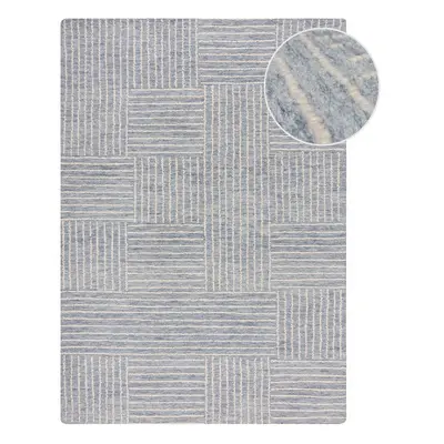 Világoskék kézi szövésű gyapjú szőnyeg 200x290 cm Memphis Wool – Flair Rugs