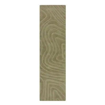 Khaki kézi szövésű gyapjú futószőnyeg 60x230 cm Mesmerise Sage – Flair Rugs