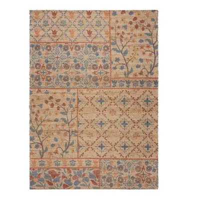 Natúr színű kézi szövésű jutakeverék szőnyeg 120x170 cm Taylor Patchwork – Flair Rugs