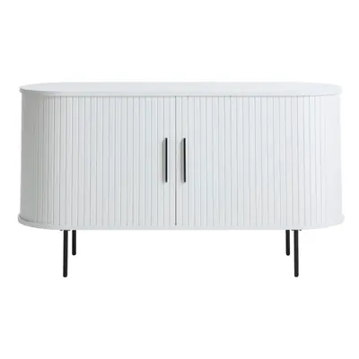 Fehér komód tolóajtóval 120x76x45 cm Nola – Unique Furniture