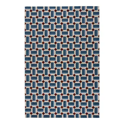 Kék szőnyeg 155x230 cm Lennox Geometric – Flair Rugs