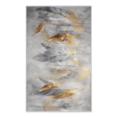 Szürke-aranyszínű mosható szőnyeg 160x230 cm Golden Feathers – Mila Home