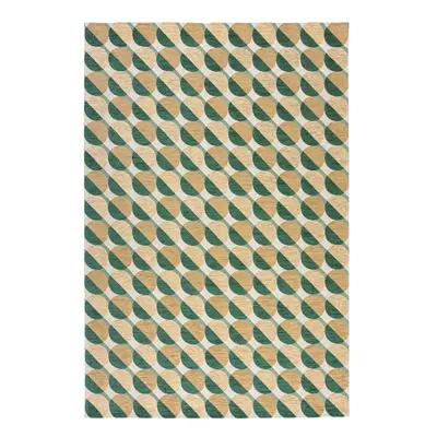 Sárga-zöld szőnyeg 155x230 cm Carlos Circle Geo – Flair Rugs