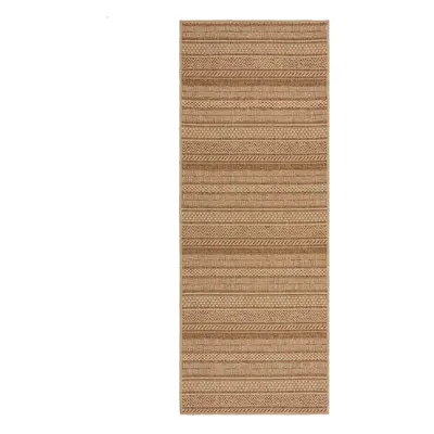 Natúr színű kültéri futószőnyeg 80x230 cm Farah Stripe – Flair Rugs