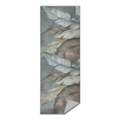 Zöld-szürke mosható futószőnyeg 80x200 cm Dusty Leaves – Mila Home