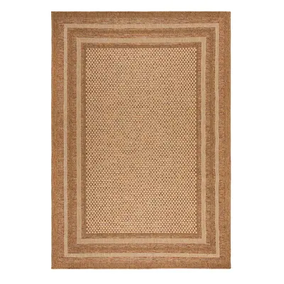 Natúr színű kültéri-beltéri szőnyeg 120x170 cm Layla Border – Flair Rugs