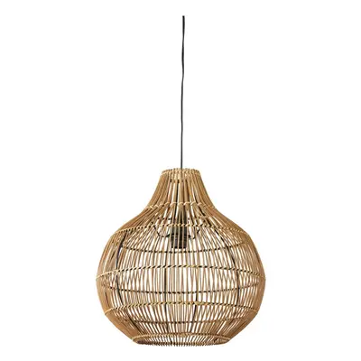 Barna mennyezeti lámpa rattan búrával ø 40 cm Pacino – Light & Living