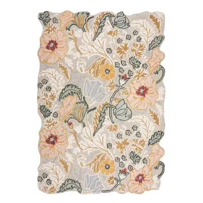 Világos rózsaszín kézi szövésű gyapjú szőnyeg 160x230 cm Daphne Shaped Floral – Flair Rugs