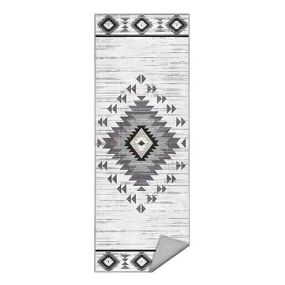 Világosszürke mosható futószőnyeg 80x200 cm Ethnic Geo – Mila Home