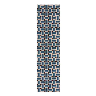 Kék futószőnyeg 60x230 cm Lennox Geometric – Flair Rugs