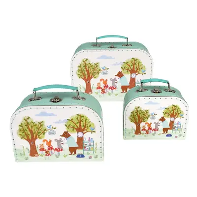 Karton játéktároló doboz szett 3 db-os 21x28x8 cm Woodland Friends – Rex London