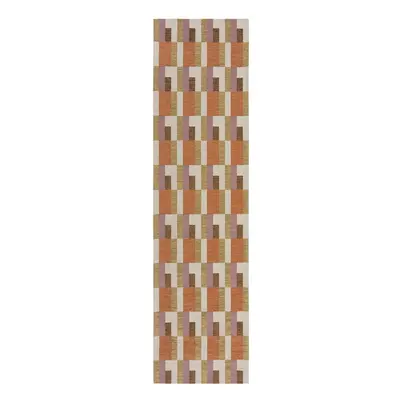 Narancssárga-natúr színű futószőnyeg 60x230 cm Riley Block Geo – Flair Rugs