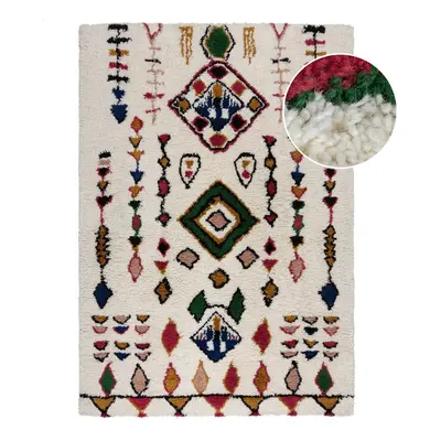 Krémszínű kézi szövésű gyapjú szőnyeg 160x230 cm Moroccan Fes – Flair Rugs