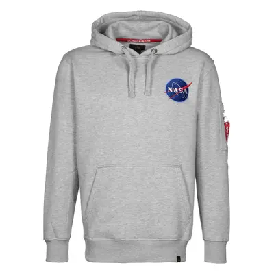 ALPHA INDUSTRIES Tréning póló 'Space Shuttle' kék / szürke melír / fekete / fehér