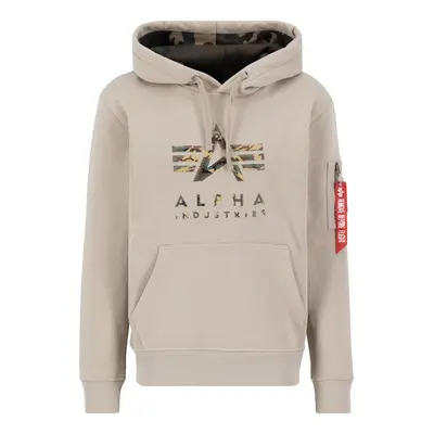 ALPHA INDUSTRIES Tréning póló bézs / barna / vérvörös / fehér