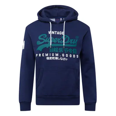 Superdry Tréning póló tengerészkék / sötétzöld / fehér