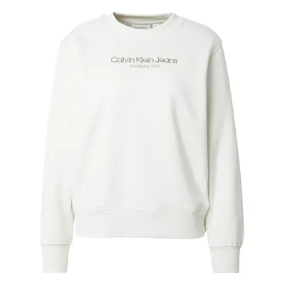 Calvin Klein Jeans Tréning póló homok / fehér