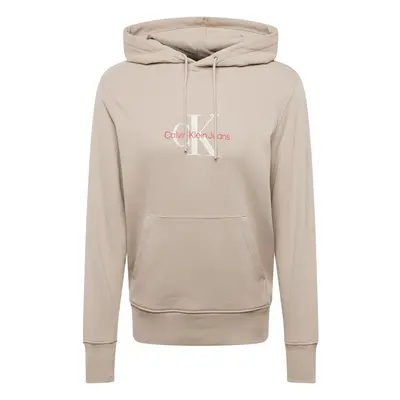 Calvin Klein Jeans Tréning póló taupe / vörösáfonya / fehér