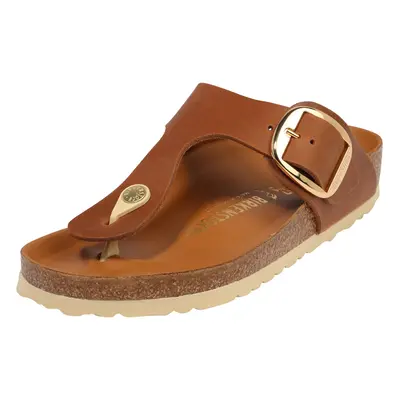 BIRKENSTOCK Ujjelválasztó-pántos szandál 'Gizeh' barna / arany