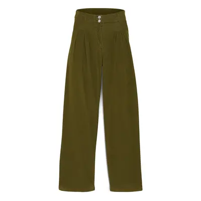 TIMBERLAND Nadrág 'Needle Corduroy Wide Leg Pant' olíva