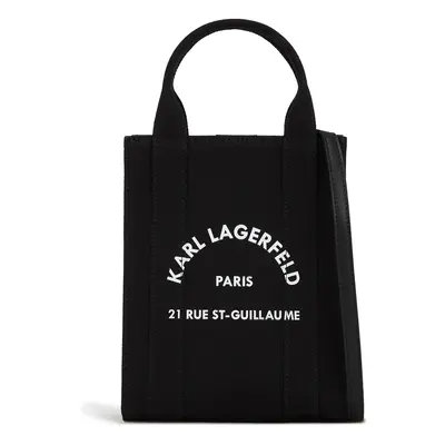 Karl Lagerfeld Shopper táska 'Rue St-Guillaume Square' fekete / fehér