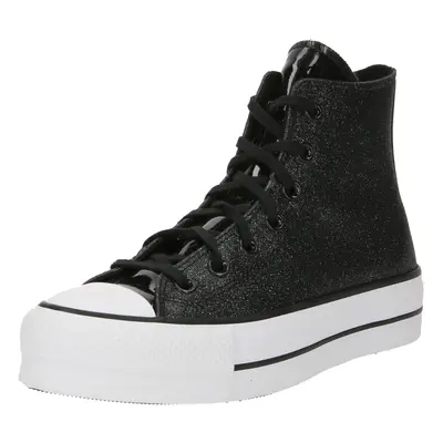 CONVERSE Magas szárú sportcipők 'CHUCK TAYLOR ALL STAR LIFT' ezüstszürke / fekete