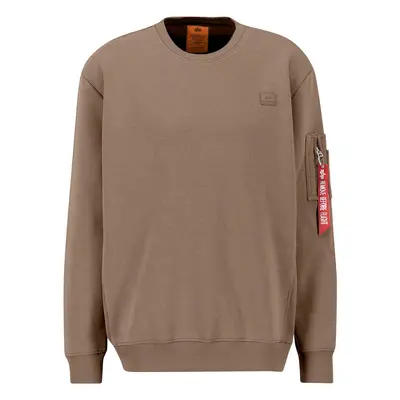 ALPHA INDUSTRIES Tréning póló taupe / piros