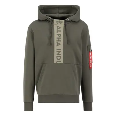 ALPHA INDUSTRIES Tréning póló khaki / olíva / piros