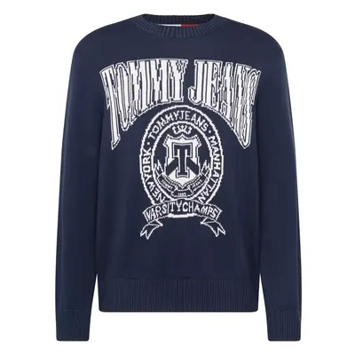 Tommy Jeans Pulóver tengerészkék / fehér