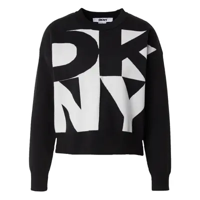 DKNY Pulóver fekete / fehér