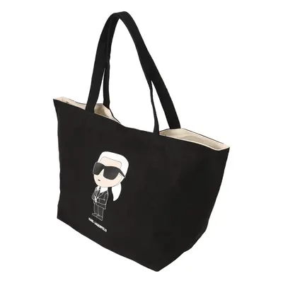 Karl Lagerfeld Shopper táska 'Ikonic 2.0.' testszínű / antracit / fekete / fehér